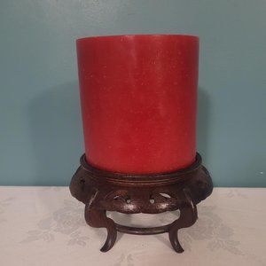 Wooden Three Wick Candle Holder